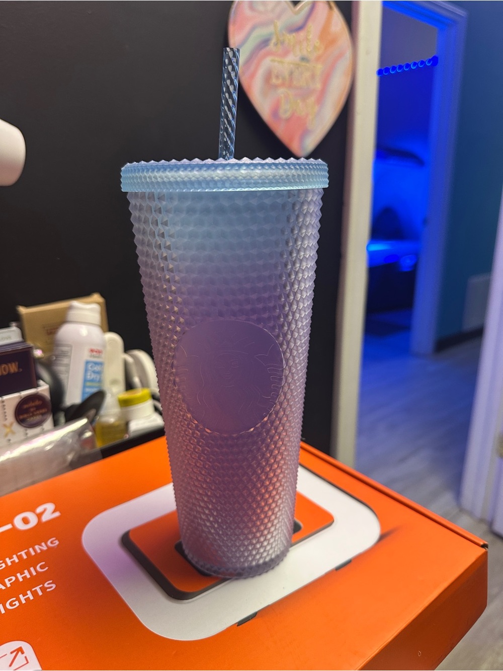 Starbucks 24oz  Winter Holiday Iridescent Studded Cup Tumbler w/ Straw 2021 New